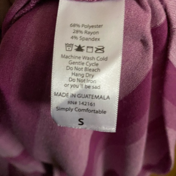 LuLaRoe maxi high low dress horizontal stripes pink poly rayon spandex s… - Picture 5 of 6